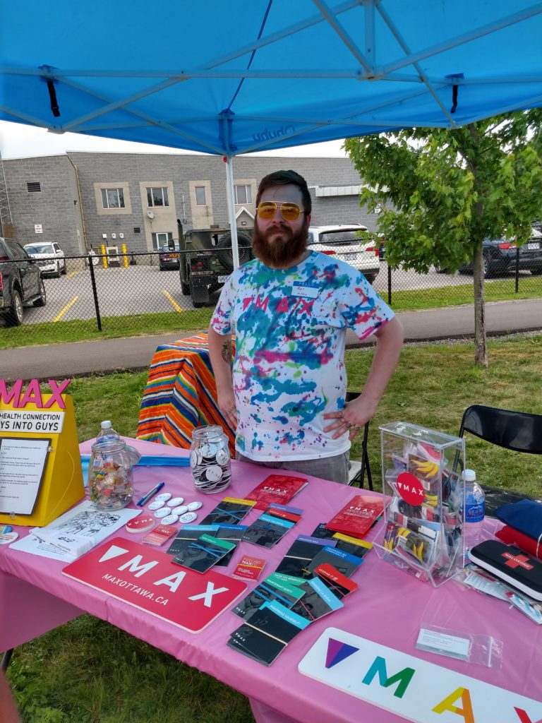 Mat Adams, MAX Ottawa's 2019 summer intern, at Carlton Place Pride