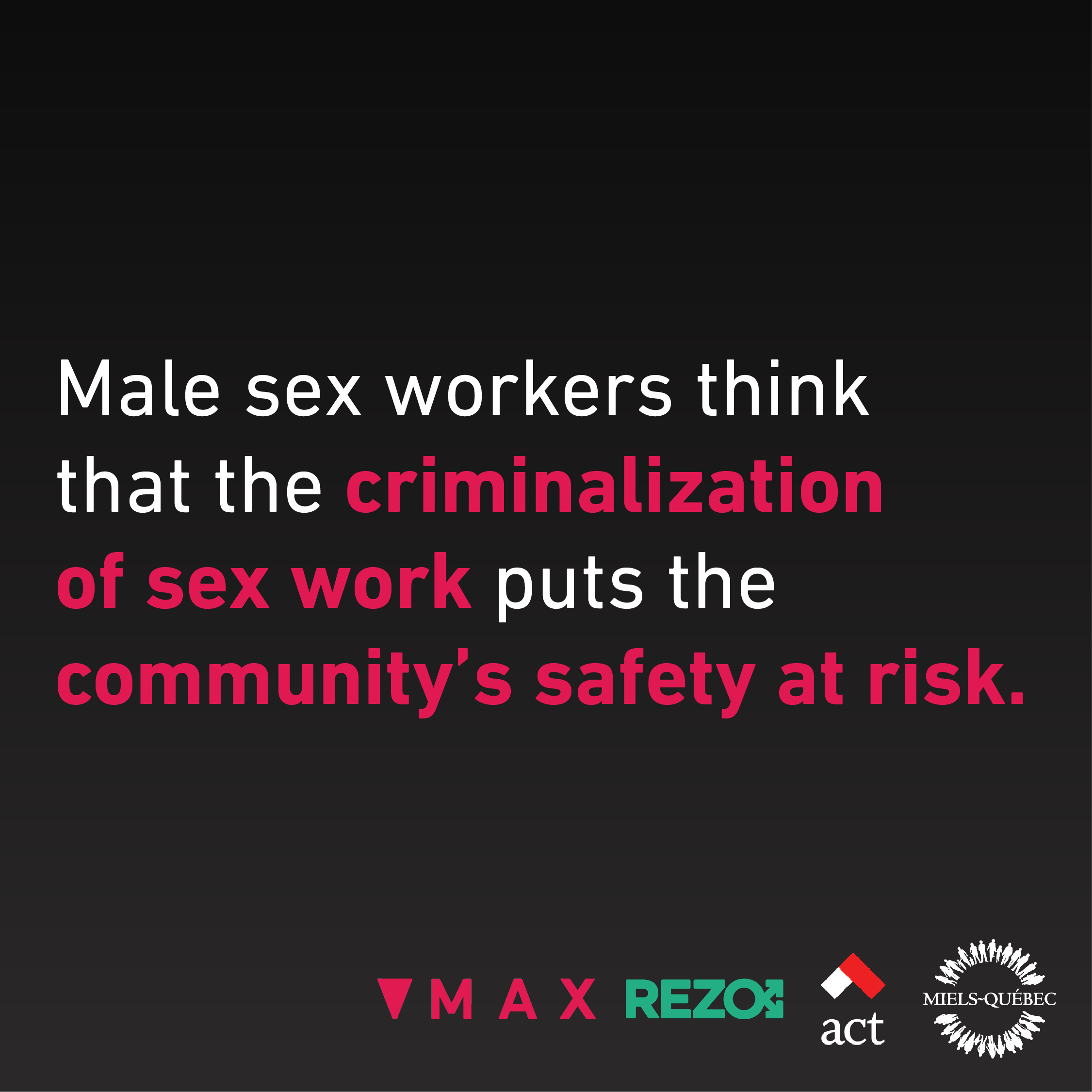 Male sex workers think that the criminalization of sex work puts the community’s safety at risk.